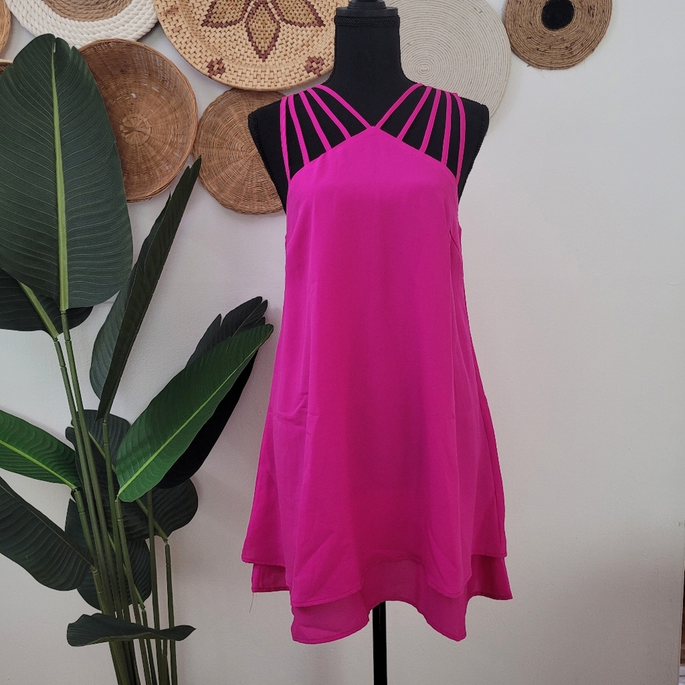 Summer Fuchsia Mini Dress- Small